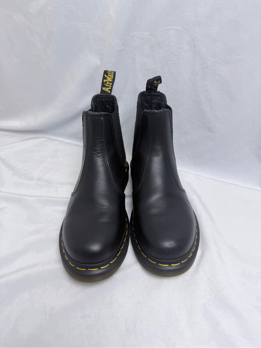 Dr. Martens Black Chelsea Boots with Yellow Stitching women’s size 6 or 37